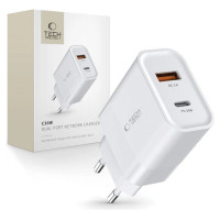 Tech-Protect C30W charger USB-C PD 30W / USB-A QC 3.0 - white