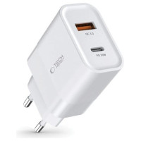 Tech-Protect C30W charger USB-C PD 30W / USB-A QC 3.0 - white