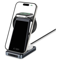 Tech-Protect QI15W-A26 Inductive Charger 15W 3in1 for Smartphone / Headphones / Apple Watch - Black