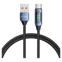 Tech-Protect UltraBoost Cable with LED Display USB-C / USB-A 66W 6A 1m - Blue