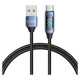 Tech-Protect UltraBoost Cable with LED Display USB-C / USB-A 66W 6A 1m - Blue