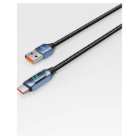 Tech-Protect UltraBoost Cable with LED Display USB-C / USB-A 66W 6A 1m - Blue