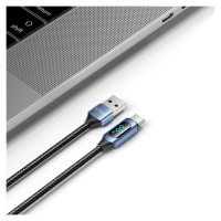 Tech-Protect UltraBoost Cable with LED Display USB-C / USB-A 66W 6A 1m - Blue
