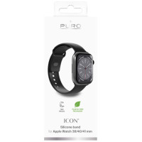 Puro Icon Silicone Strap for Apple Watch 38 / 40 / 41 mm - Black (2 pcs.)