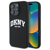 Dkny Silicone White Printed Logo MagSafe iPhone 16 Pro Case - Black