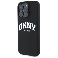 Dkny Silicone White Printed Logo MagSafe iPhone 16 Pro Case - Black