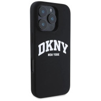 Dkny Silicone White Printed Logo MagSafe iPhone 16 Pro Case - Black