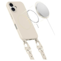 Tech-Protect MagNecklace MagSafe Case with Lanyard for iPhone 16 - Beige