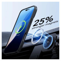 ESR Classic Hybrid Kickstand Halolock MagSafe Case with Stand + Tempered Glass for iPhone 16 Pro Max - Semi-Transparent with Black Frame