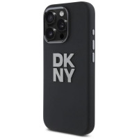 Dkny Liquid Silicone Metal Logo iPhone 16 Pro Max Case - Black