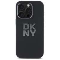 Dkny Liquid Silicone Metal Logo iPhone 16 Pro Max Case - Black