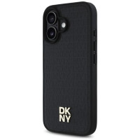 Dkny Repeat Pattern Stack Logo MagSafe iPhone 16 Case - Black