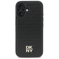 Dkny Repeat Pattern Stack Logo MagSafe iPhone 16 Case - Black