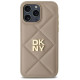 Dkny Quilted Stack Logo iPhone 14 Pro Max Case - Beige