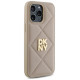 Dkny Quilted Stack Logo iPhone 14 Pro Max Case - Beige