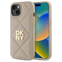 Dkny Quilted Stack Logo iPhone 15 Case - Beige