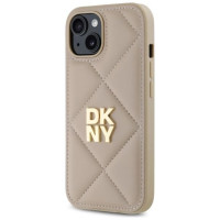 Dkny Quilted Stack Logo iPhone 15 Case - Beige