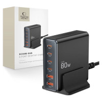 Tech-Protect DC80W-GAN 6-PORT PD80W/QC3.0 Charging Station - Black