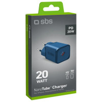 SBS TETRGAN1C20B 20W GaN Wall Charger with Power Delivery - Blue