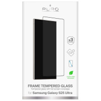 Puro Frame Tempered Glass with Black Frame for Samsung Galaxy S25 Ultra