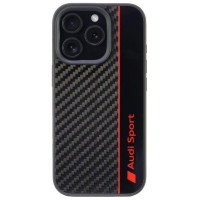 Audi Carbon Fiber Stripe iPhone 16 Pro 6.3" black/black hardcase AUS-TPUPCIP16P-R8/D1-BK
