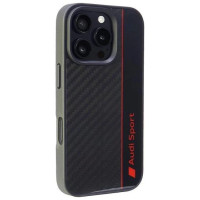 Audi Carbon Fiber Stripe iPhone 16 Pro 6.3" black/black hardcase AUS-TPUPCIP16P-R8/D1-BK