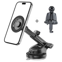 Tech-Protect N58 Magnetic MagSafe Car Holder for Cockpit, Windshield or Air Vent Mount - Black