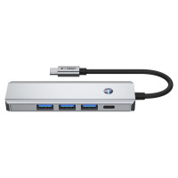 Tech-Protect HB01 HUB Adapter 5in1 USB-C + USB3.0 + HDMI 4K 60Hz + PD100W - gray