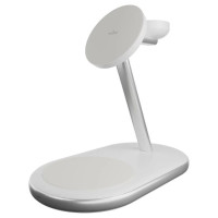 Puro Mag Station Qi2 3-in-1 Wireless Charger Compatible with MagSafe - White