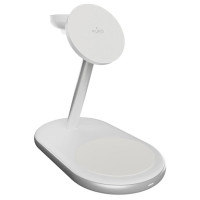Puro Mag Station Qi2 3-in-1 Wireless Charger Compatible with MagSafe - White