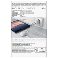 Puro PROLITE 30W USB-A / USB-C wall charger + USB-C - USB-C cable 1.2m - white