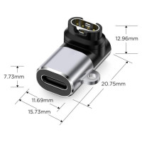 Tech-Protect Ultraboost USB-C Angle Adapter for Garmin Watch - Gray