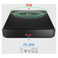 SBS Mag Power Qi2 5000 mAh Powerbank Compatible with MagSafe - Black
