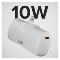 SBS EcoPower 5000 mAh 10W Powerbank with Built-in USB-C Port - White