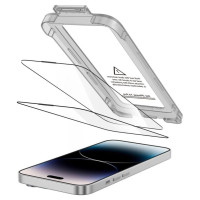 Tech-Protect Quick Set+ 2-pack tempered glass for iPhone 14 Pro - black