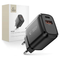 Tech-Protect NCA30 PD 30W / QC3.0 USB-A / USB-C wall charger - black