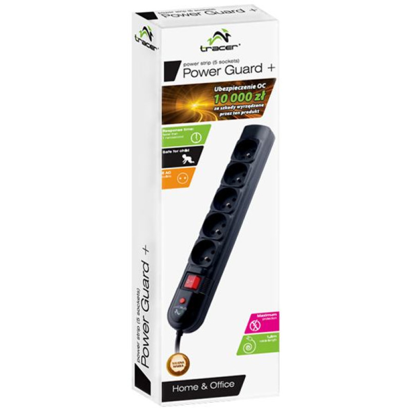 Tracer 30406 Power Guard 1.8m Black