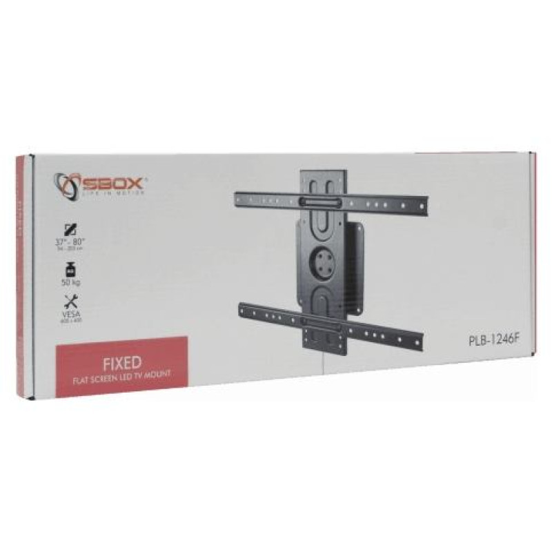 Sbox PLB-1246F Fixed Flat Screen LED TV Mount 37"-70" 50kg