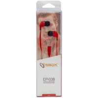 Sbox Stereo Earphones With Microphone EP-038 Red