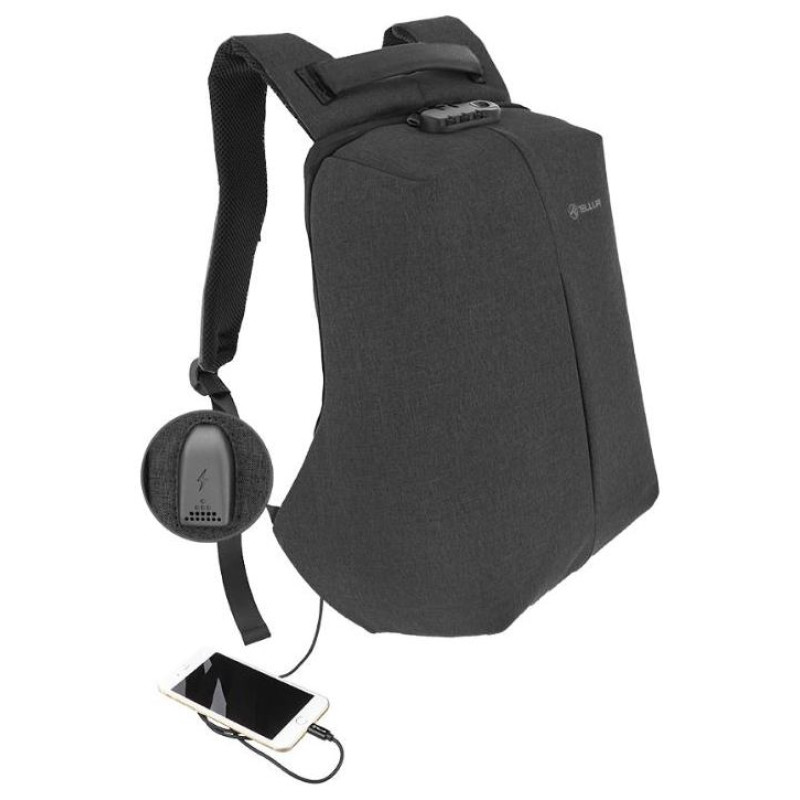 Tellur 15.6 Notebook Backpack Antitheft V2, USB port, Black