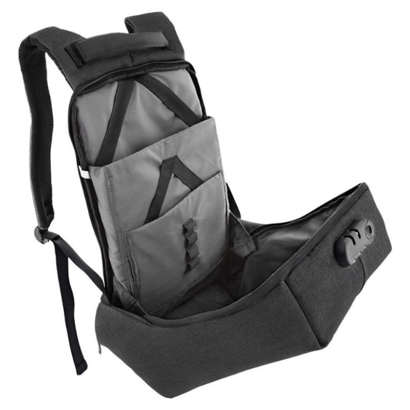 Tellur 15.6 Notebook Backpack Antitheft V2, USB port, Black