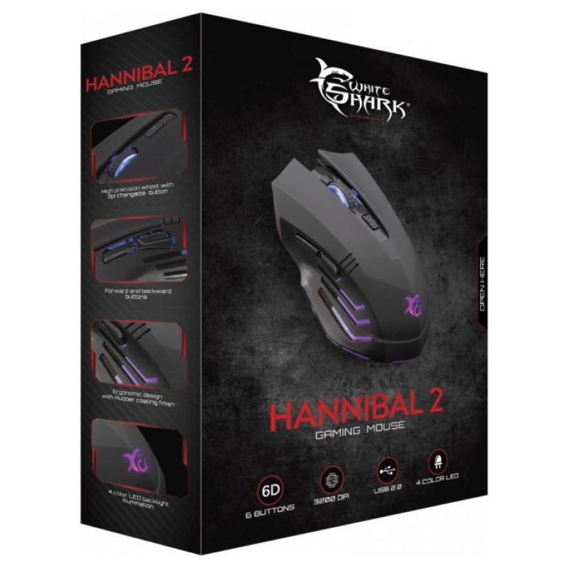 White Shark GM-5006B Gaming Mouse Hannibal-2 Black