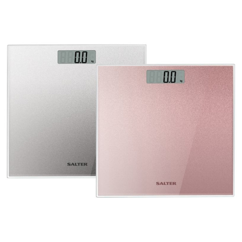 Salter 9037 SVGL3RCFXAS Glitter Glass Personal Bathroom Scale - Silver