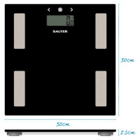 Salter 9150 BK3R Black Glass Analyser Bathroom Scales