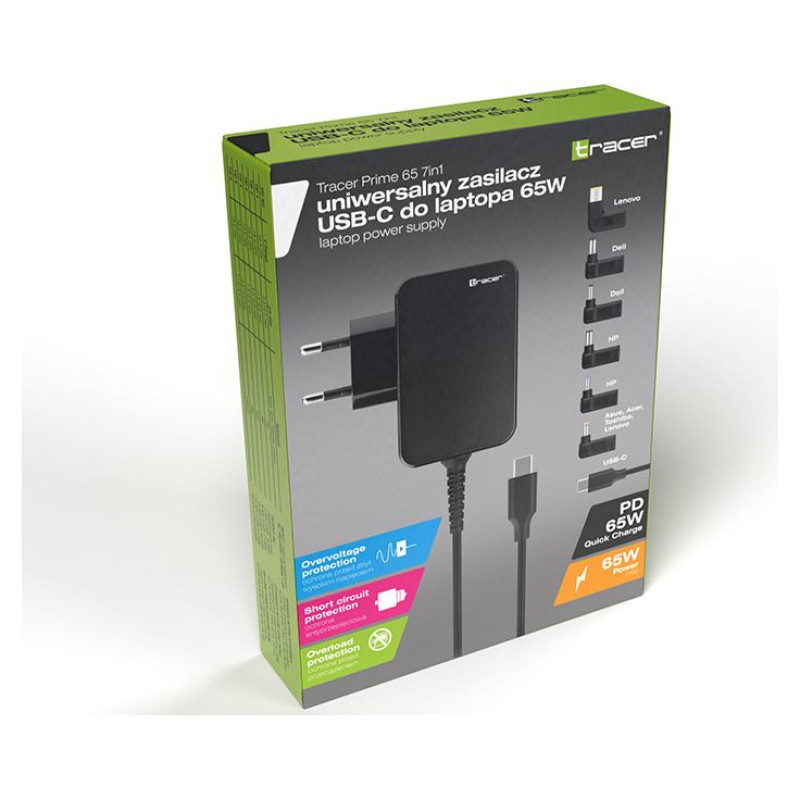 Tracer 47202 Notebook charger Prime 65W Universal 7in1