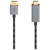 Hama 00200506 Video Cable, DisplayPort Plug - HDMI Plug, Ultra-HD 4K@60Hz 1.5m