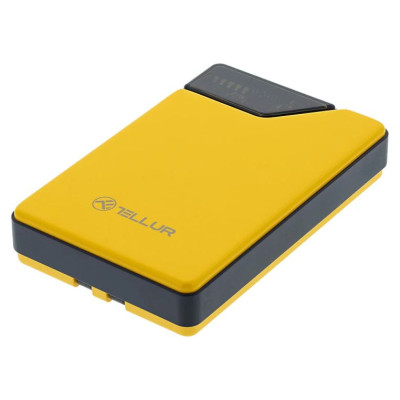 Tellur Power Bank 10000mAh, USB-C + Lightning cables built-in  yellow