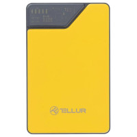 Tellur Power Bank 10000mAh, USB-C + Lightning cables built-in  yellow