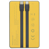 Tellur Power Bank 10000mAh, USB-C + Lightning cables built-in  yellow