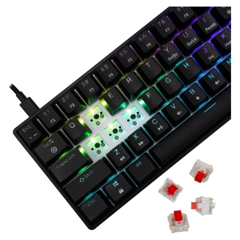 White Shark GK-004111 Shinobi-2 Red switch, Black US